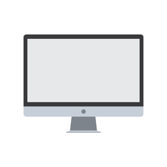 computer laptop blank screen vector on white background. monitor website mockup. pc image illustration. desktop icon cute modern design. office equipment. lcd front view.