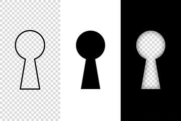 keywhole icon vector illustration.key whole opportunity concept symbol. door lock shape logo. enter access silhouette. mystery effect. © Passatic