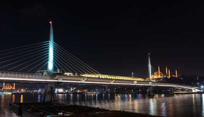 The Golden Horn Metro Bridge in Istanbul, Turkey.