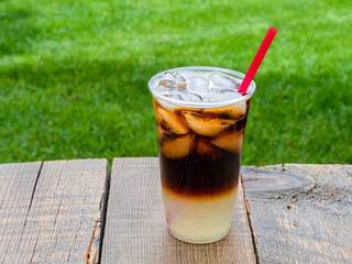 Cold Brew Shandy drink made with nitro cold brew coffee and fresh lemonade for a delicious summertime drink.