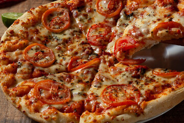 pizza on a white background