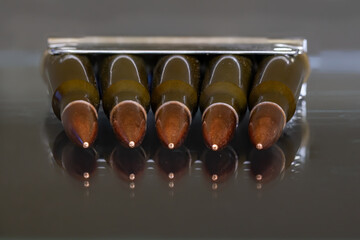 A stripper clip of 7.62x54R Russian Designed Ammunition.  © mattcuda