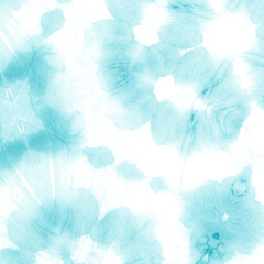 Ocean Blue Watercolor Splash. Grunge Ink Splash. Turquoise Abstract Watercolor. Watercolor Wallpaper. Breeze Color Tie Dye Boho Texture. Blueish Green Faded Fabric. On White Background  © Kate Si
