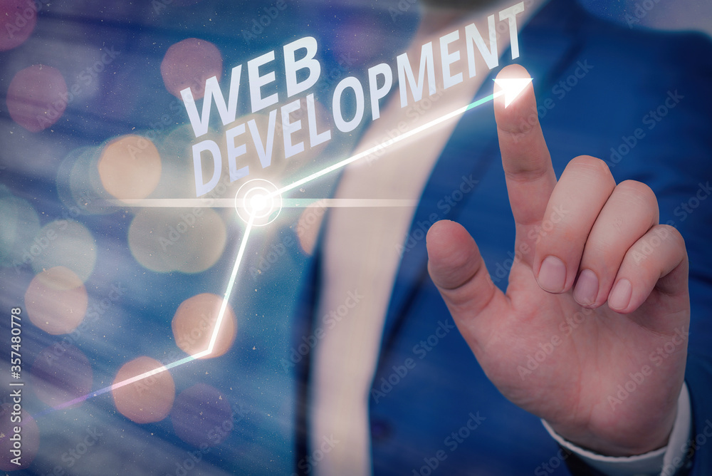 Fototapete Writing note showing Web Development. Business concept for work involved in developing a website for the Internet