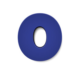 3d blue number 0 zero