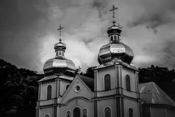 Dome of the church Cathedral of the Descent of the Holy Spirit, travel photo, Ukraine, Rakhiv