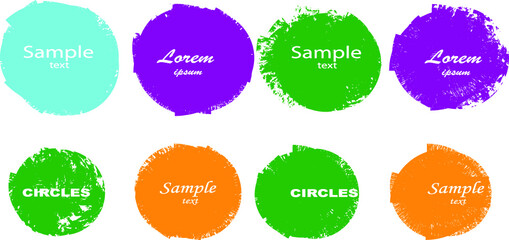 Grunge post Stamps Collection, Circles. Banners, Insignias , Logos, Icons, Labels and Badges Set . vector distress textures.blank shapes.