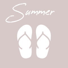 Sandals icon isolated on gray background, flat design style. Vector illustration.