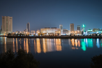 Fototapeta na wymiar Jeddah City Center - Al Balad Night View, Jeddah Saudi Arabia