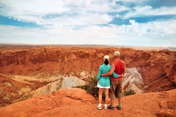 Couple at the Vulcano Crater Colorado USA