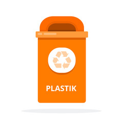 Urban trash bin for plastic waste flat isolated