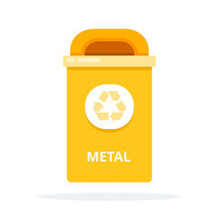 Urban trash bin for metal waste flat isolated