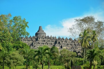 Buddist temple Borobudur complex in Yogjakarta in Java, indonesia