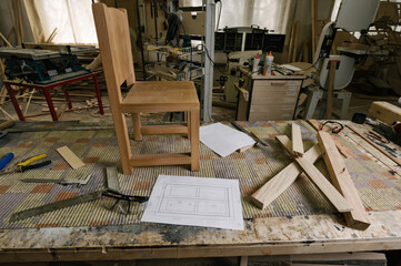 workplace in a carpentry workshop