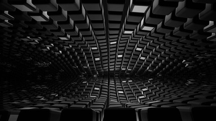 Fototapeta premium Many cube box black & white luxury background render from 3d.
