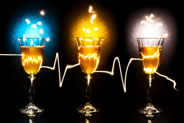 Arrhythmia of three glasses of sparkling wine