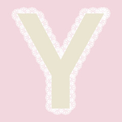 Vector lacy letter Y for elegant lettering and children's products.