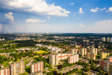 Katowice landscape - aerial panorama