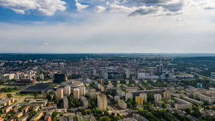 Katowice landscape - aerial panorama