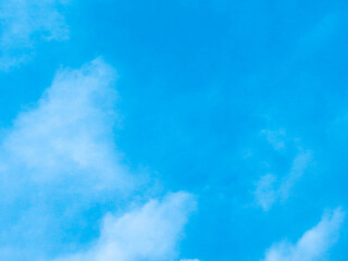 Fototapeta na wymiar Light Blue Sky Texture with Few Clouds on Sunny Summer Day