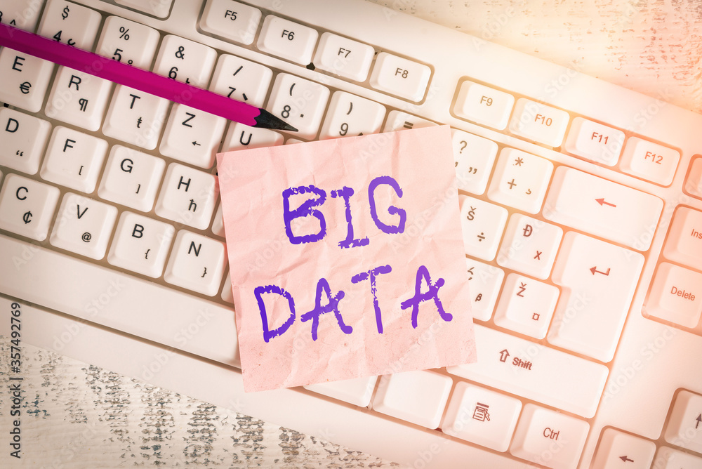 Poster handwriting text writing big data. conceptual photo dealing with the accessibility of extremely larg