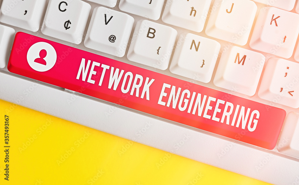 Poster writing note showing network engineering. business concept for professional who has the skills to ov
