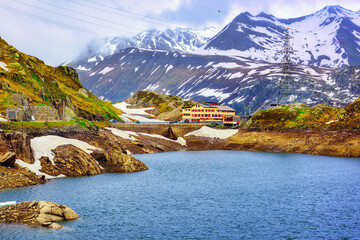 Grimsel pass in Alps mountains, Switzerland