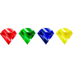 set of colorful diamond