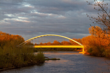 Fototapeta na wymiar Bridge in sunset
