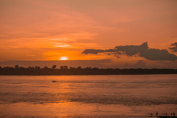 sunset over the river