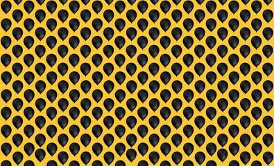 Black color Balloon pattern . 3d rendering. 3d illustration