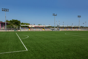 Soccer field waiting for a sports game