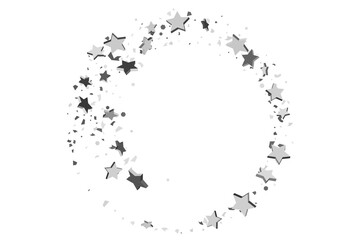 Silver volumetric star-confetti