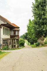Swiss green village old house