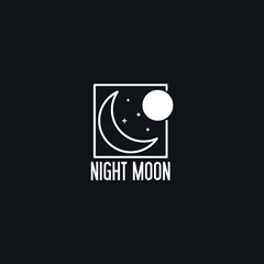 moon template logo design inspiration. Astronomical moon Premium Quality symbol icon vector illustration