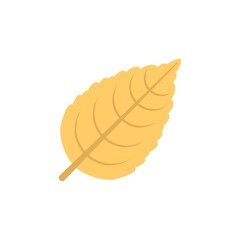 Green leaf icon in flat design style. Ecology, environment symbol.