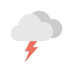 Cloud with lightning thunder storm illustration. Weather forecast symbol.