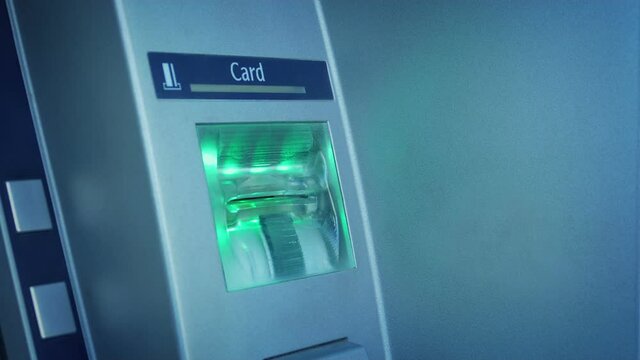 Cash Card Put In And Taken Out Of ATM
