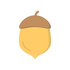 Acorn icon in flat design style. Oak nuts sign.