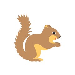 Squirrel icon in flat design style. Forest, wildlife animal symbol. Logo, mascot element.