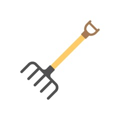 Garden rake to remove all autumn leaves. Flat design style.