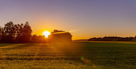 Country Landschaft in Deutschland, Sonnenuntergang