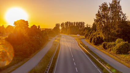 Obraz premium Roadtrip Deustchland bei Sonnenuntergang
