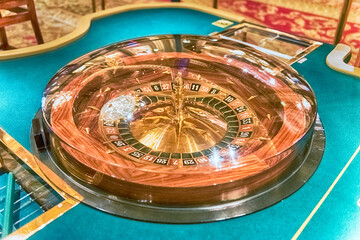 Classic roulette wheel with selective focus for bokeh effect