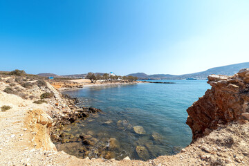 Fototapeta na wymiar Marcello beach - Cyclades island - Aegean sea - Paroikia (Parikia) Paros - Greece