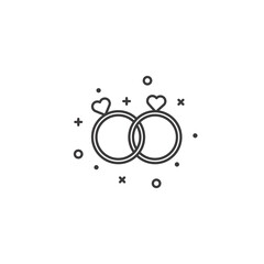 Cute rings simple flat icon. Vector illustration.