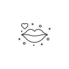 Cute lips simple flat icon. Vector illustration.