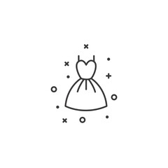 Cute dress simple flat icon. Vector illustration.