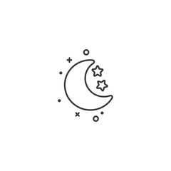 Cute moon simple flat icon. Vector illustration.