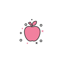 Apple simple flat icon. Vector illustration.